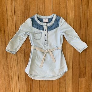Hanna Andersson Chambray Tie Dress, 90cm, 3T
